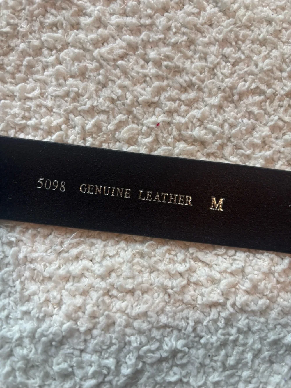 Genuine Leather Black Belt Gold Snake Statement Buckle Size M